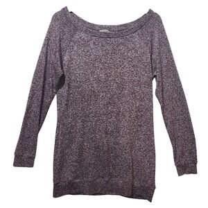 Athleta Speckled Burgundy Long Sleeve Boat Neck Tunic Sweatshirt Women's M